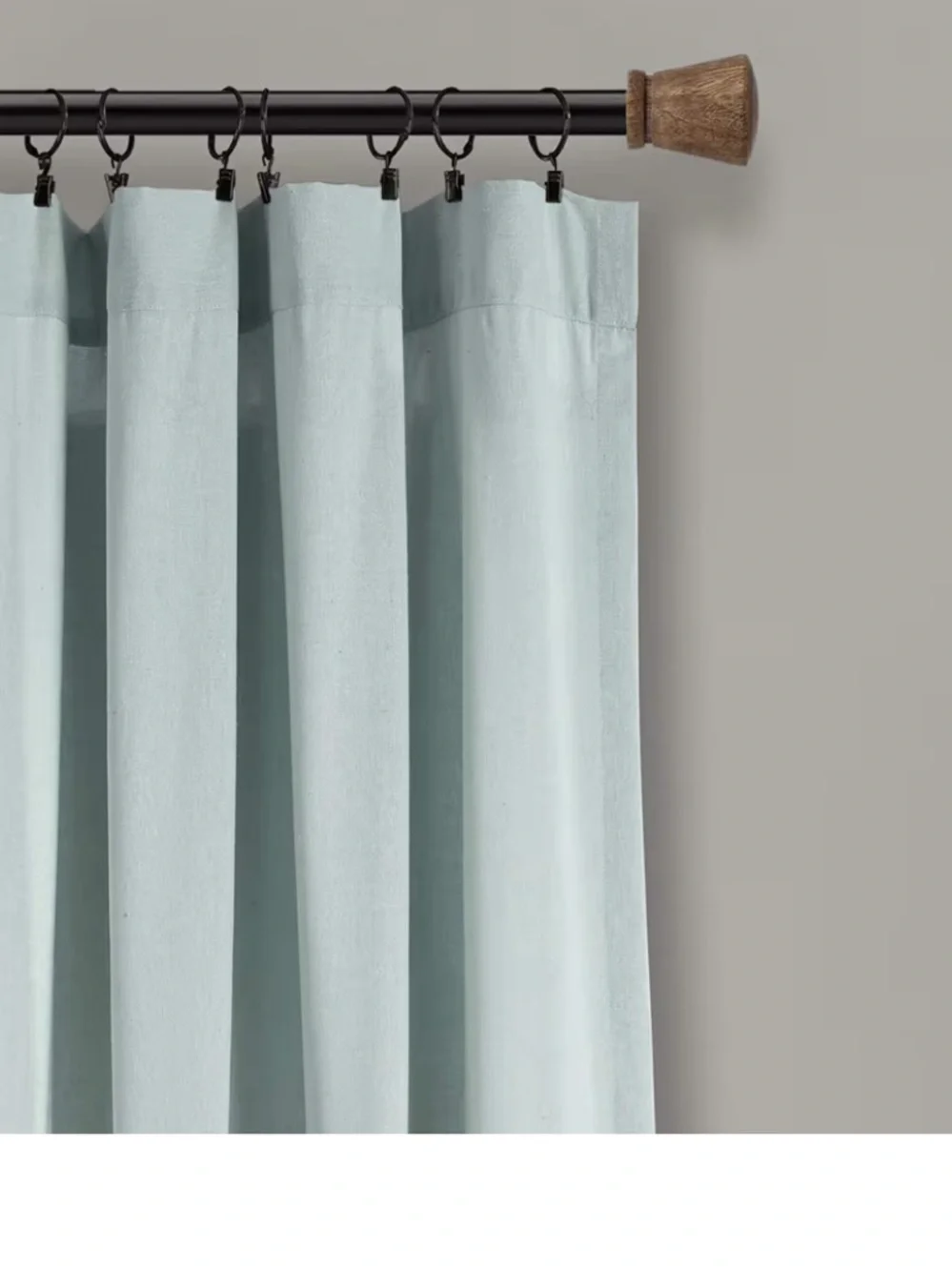 Linen Button Window Curtain Panel, Single, 40
